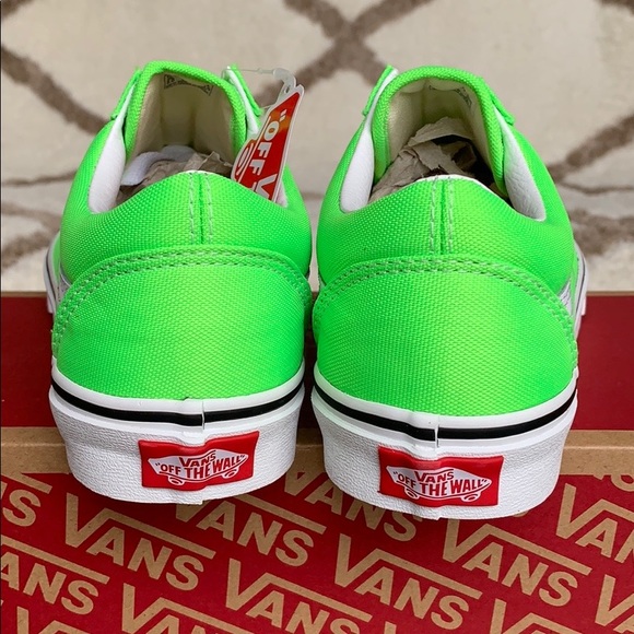 ••VANS OLD SKOOL NEON GREEN GECKO/TRUE WHITE men’s - Picture 10 of 16
